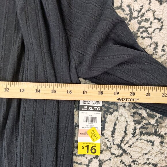 NEW Lily Morgan Women's Open Front Cardigan Size XL Navy Striped Casual Knitwear - Picture 7 of 8